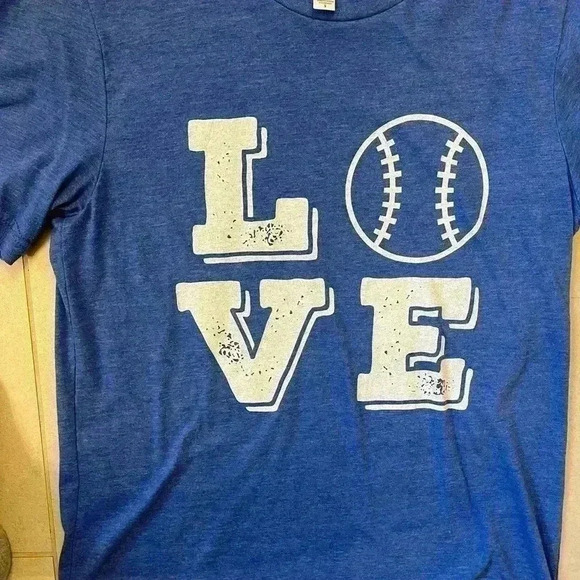 Bella Canvas Baseball mom shirt in blue size small - Picture 3 of 12